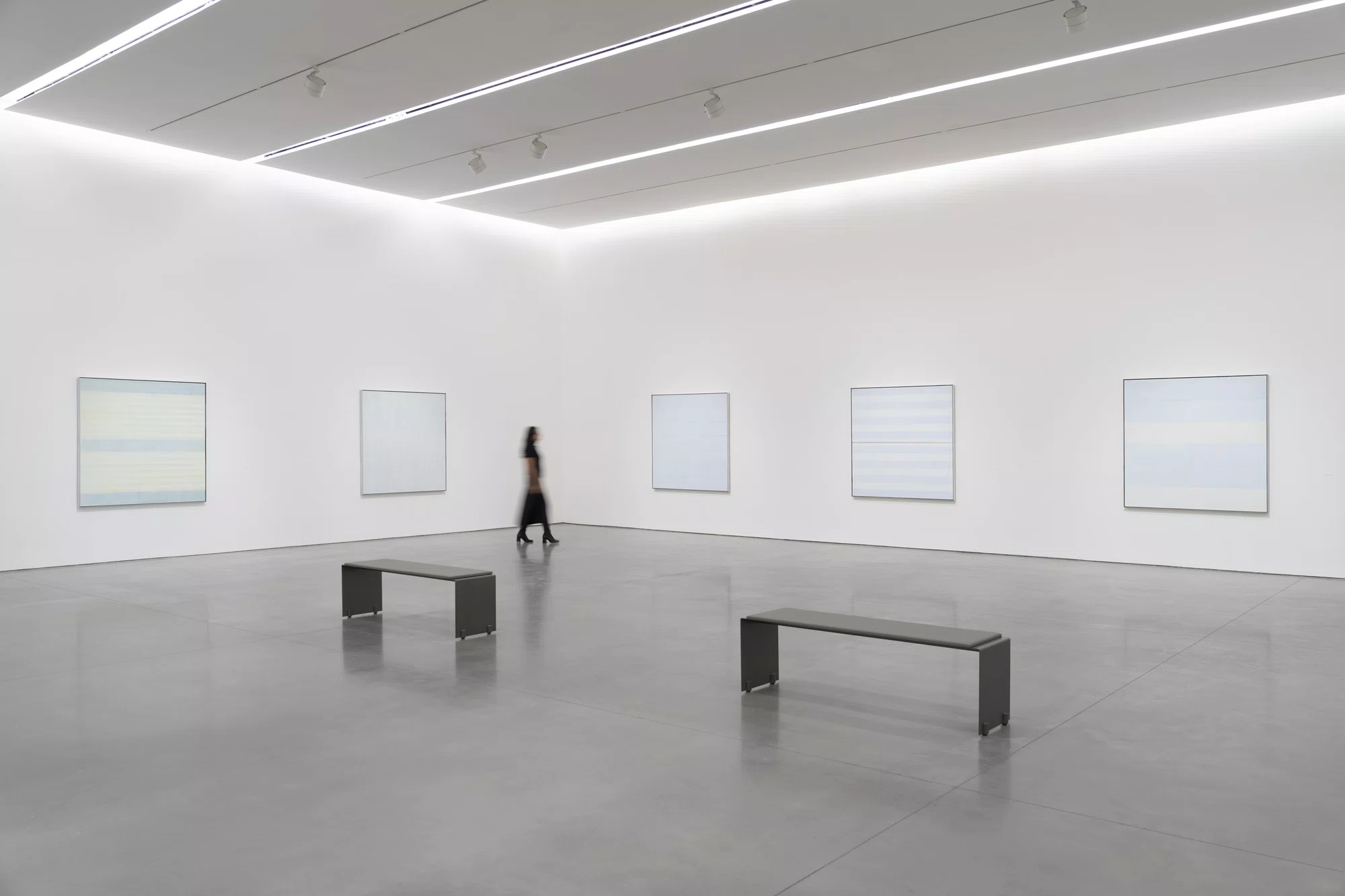 Installation view of Innocent Love by Agnes Martin