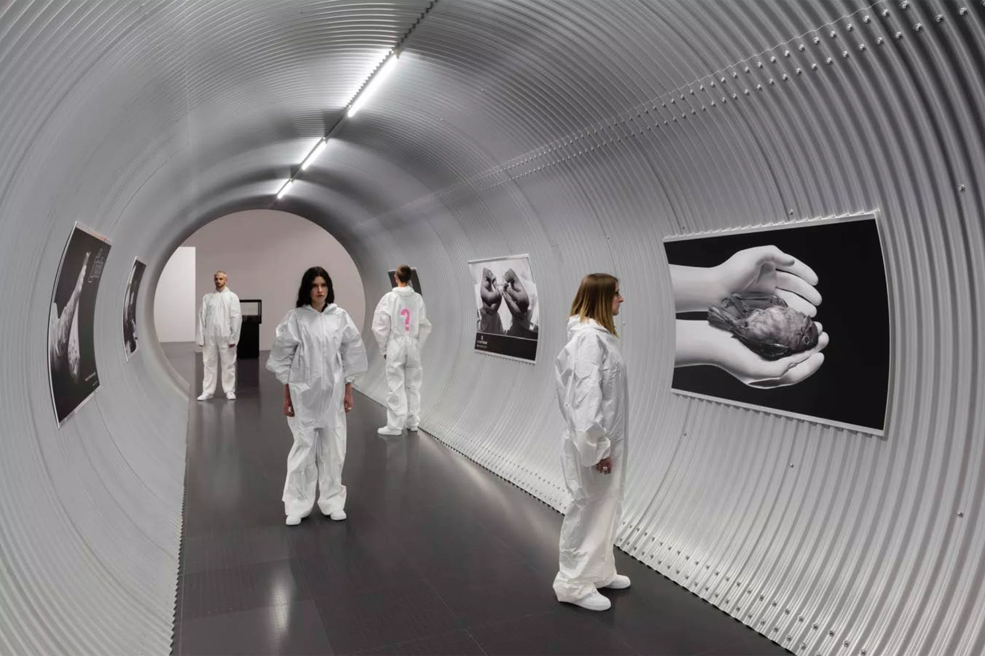 Installation view of Elmgreen & Dragset: Bonne Chance at Centre Pompidou-Metz