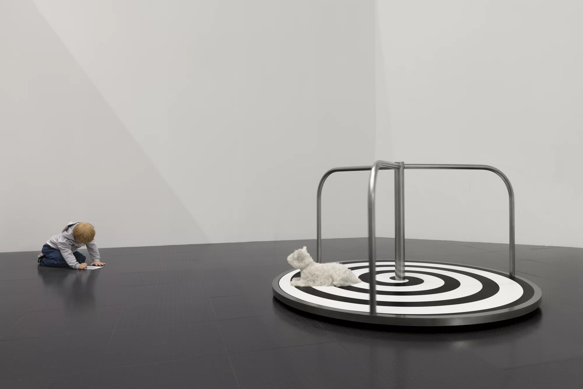 Installation view of Elmgreen & Dragset: Bonne Chance at Centre Pompidou-Metz