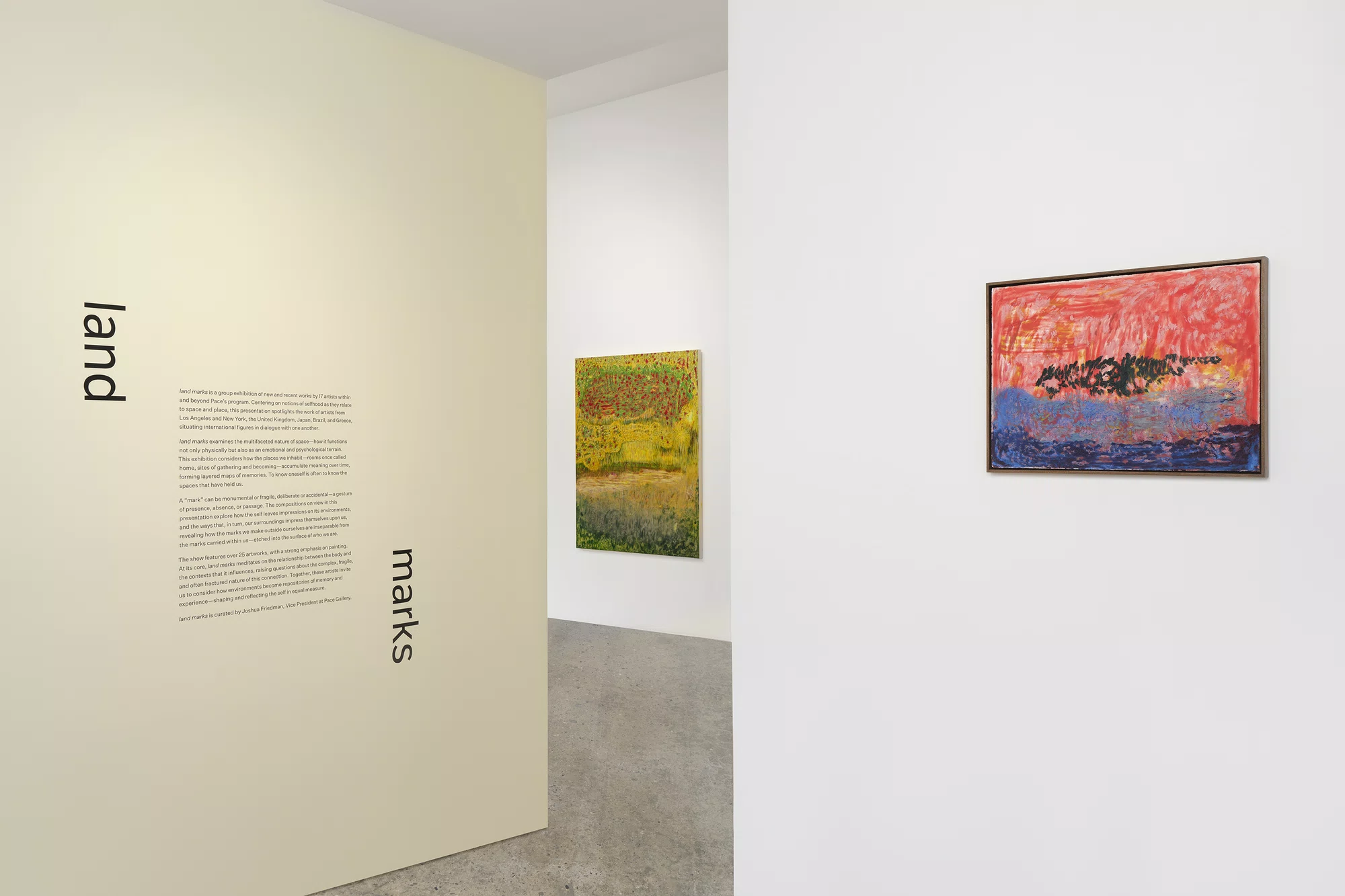 Installation view of land marks in Los Angeles